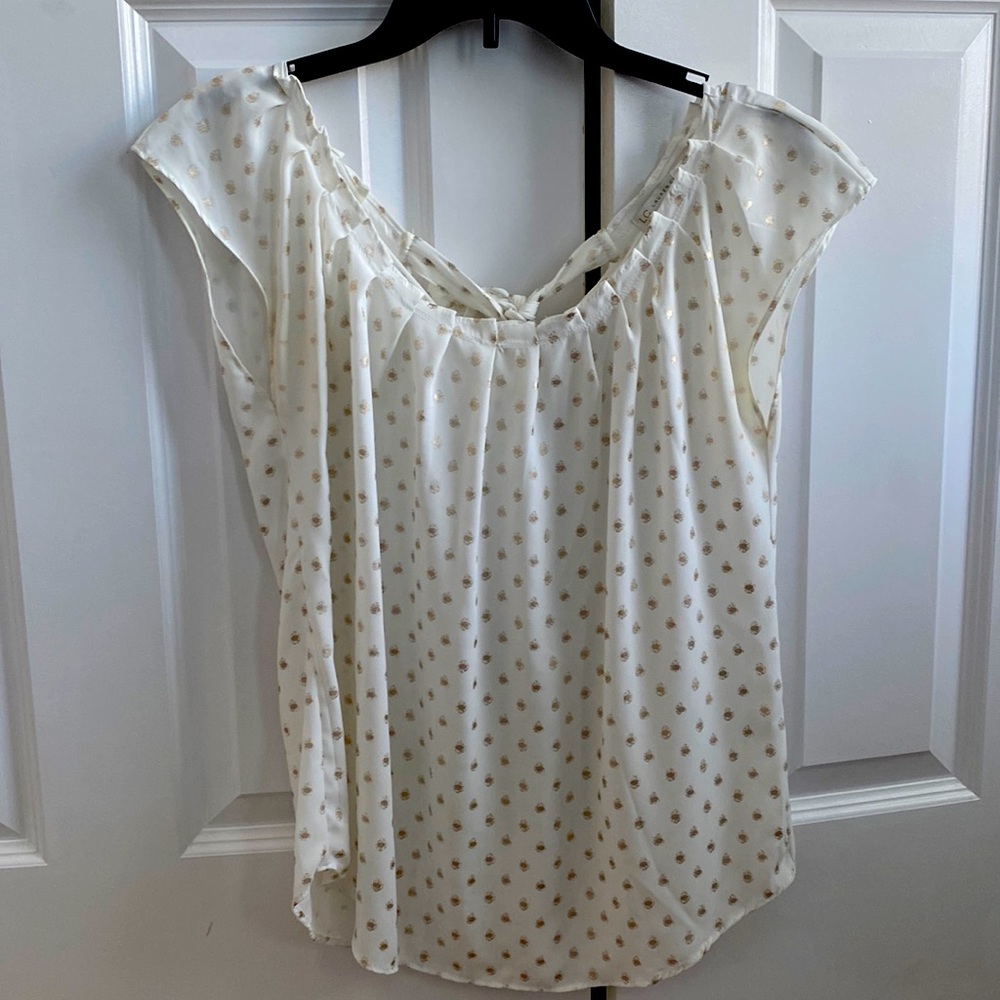 ✨Lauren Conrad silky gold top✨